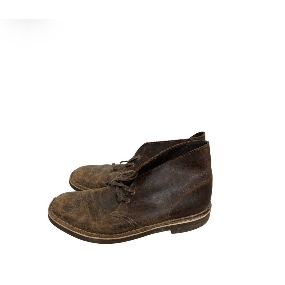 Clarks Men's Bushacre 2 Chukka Desert Boots Beeswax Brown Leather Size 10